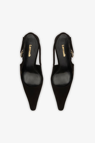 Slingback Carine Camurça Preto
