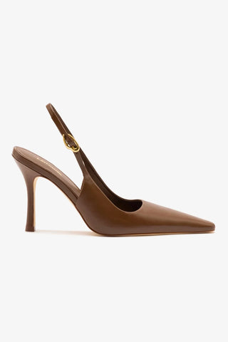 Slingback Carine Couro Marrom