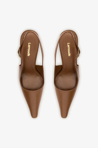 Slingback Carine Couro Marrom