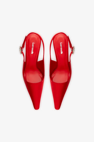 Slingback Carine Cetim Vermelho