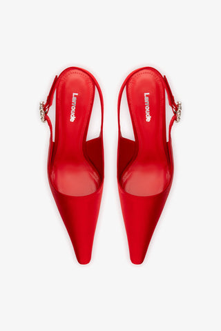 Slingback Carine Cetim Vermelho