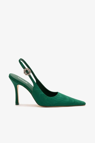 Slingback Carine Cetim Verde