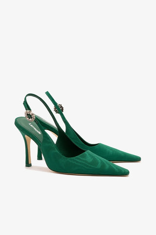 Slingback Carine Cetim Verde
