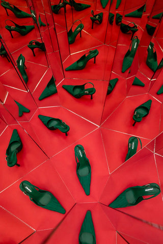 Slingback Carine Cetim Verde