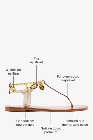 Sandália Flat Gipsy Couro Off White Flat Sandal Larroudé