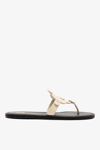Sandália Flat Margherita Couro Off White
