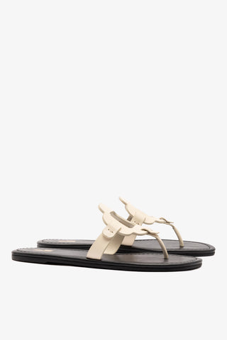 Sandália Flat Margherita Couro Off White