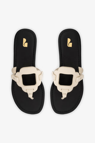 Sandália Flat Margherita Couro Off White
