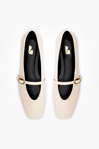 Sapatilha Misty Couro Off White Womens - Shoes - Flats Larroudé