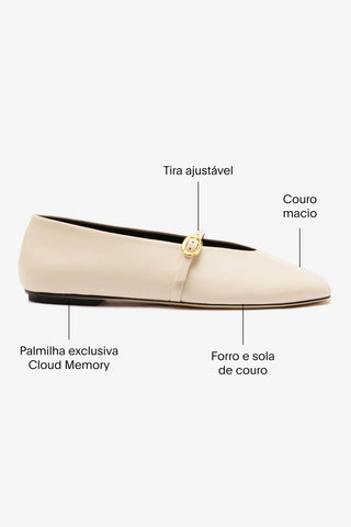 Sapatilha Misty Couro Off White