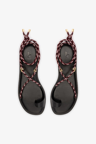 Sandália Flat Antibes Couro Preto