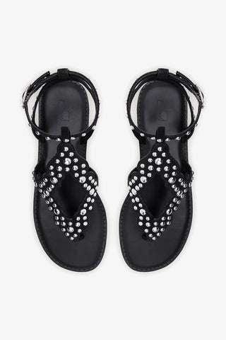 Sandália Flat Fiorella Camurça Preto