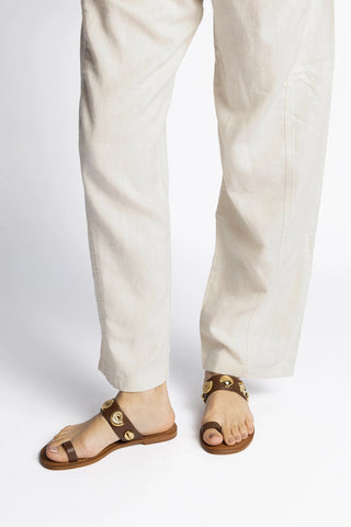 Flat Madison Couro Marrom