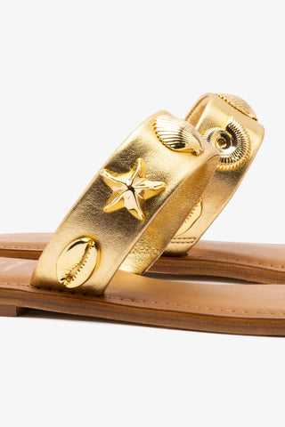 Flat Madison Couro Dourado