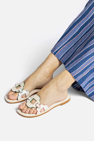 Flat Margherita Couro Off White Womens - Shoes - Flats Larroudé