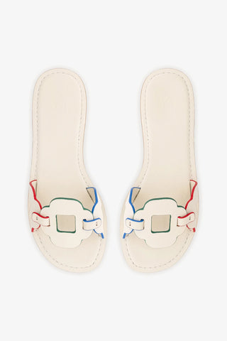 Flat Margherita Couro Off White