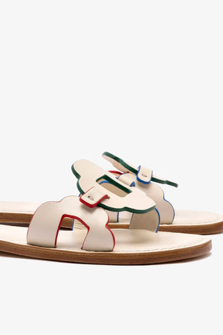 Flat Margherita Couro Off White