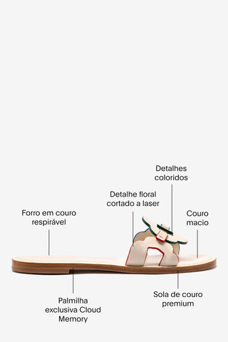 Flat Margherita Couro Off White Womens - Shoes - Flats Larroudé