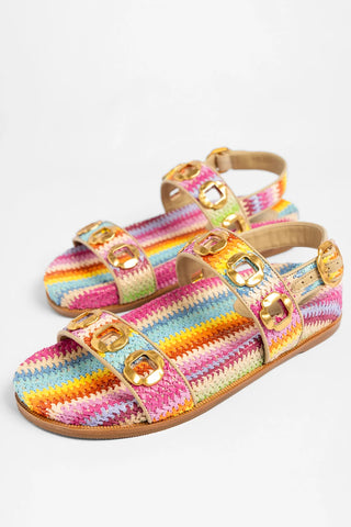 Sandália Milan Sport Ráfia Multicor Sandal Larroude