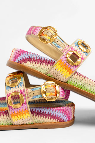 Sandália Milan Sport Ráfia Multicor Sandal Larroude