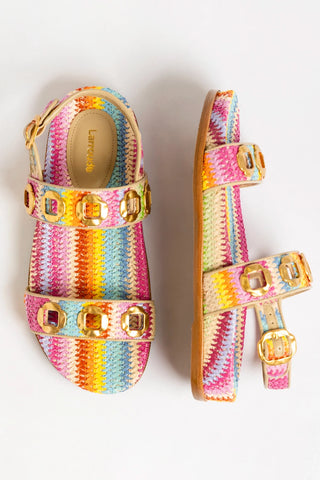 Sandália Milan Sport Ráfia Multicor Sandal Larroude
