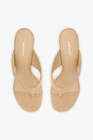 Sandália Anabela Gaia Low Ráfia Bege