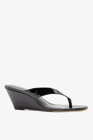 Sandália Gaia Clear Couro Verniz Preto Womens - Shoes - Mules Larroudé