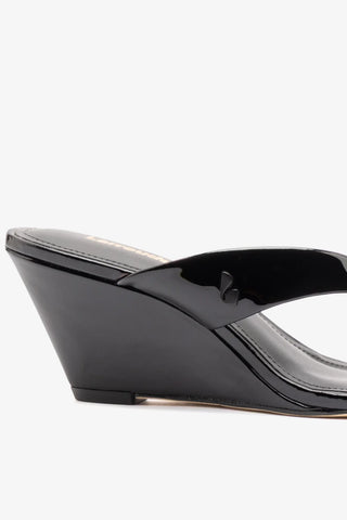 Sandália Gaia Clear Couro Verniz Preto Womens - Shoes - Mules Larroudé