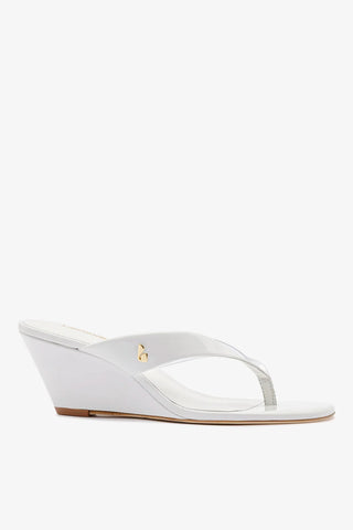 Sandália Gaia Clear Couro Verniz Branco Womens - Shoes - Mules Larroudé