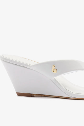 Sandália Gaia Clear Couro Verniz Branco Womens - Shoes - Mules Larroudé