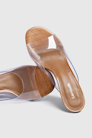 Mule Anabela Vivi Vinil Transparente Womens - Shoes - Mules Larroudé