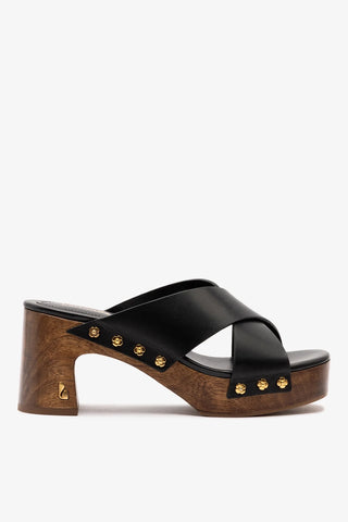 Mule Talitha Dolly Couro Preto