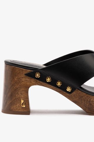 Mule Talitha Dolly Couro Preto