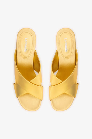 Mule Talitha Dolly Couro Dourado