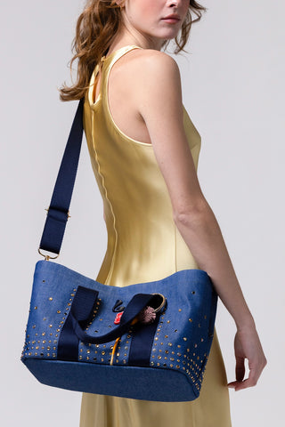 Bolsa Tote Bag Americana Jeans Azul Bag Larroudé