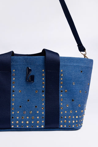 Bolsa Tote Bag Americana Jeans Azul Bag Larroudé