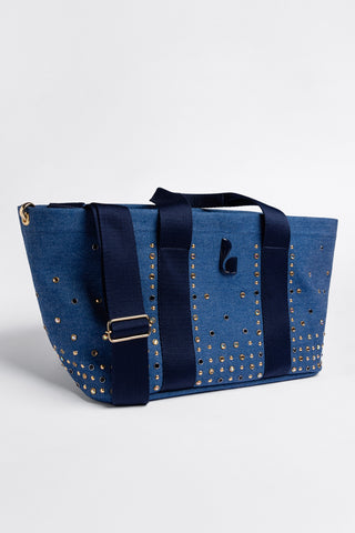 Bolsa Tote Bag Americana Jeans Azul Bag Larroudé