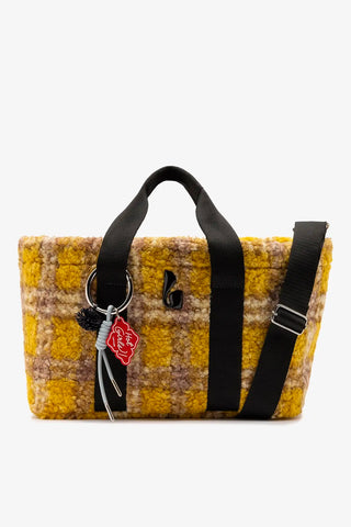 Bolsa Tote Bag Americana Lã Estampado Amarelo