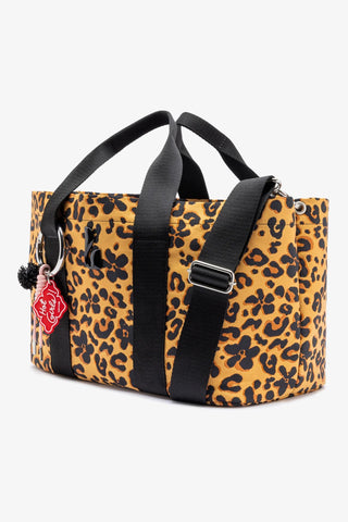 Bolsa Tote Bag Americana Jacquard Leopardo e Preto
