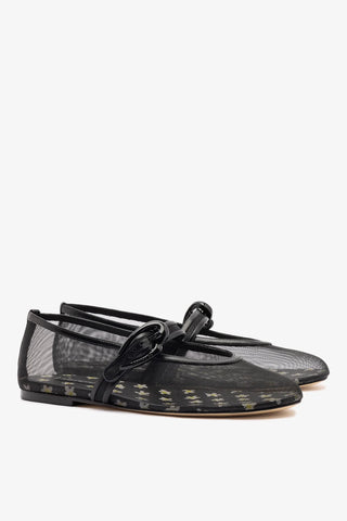 Sapatilha Verona Mesh Tela e Couro Preto Womens - Shoes - Flats Larroudé