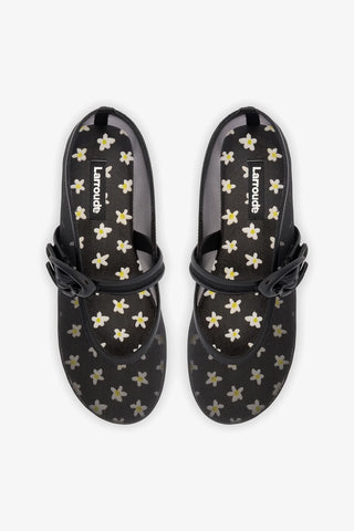 Sapatilha Verona Mesh Tela e Couro Preto Womens - Shoes - Flats Larroudé