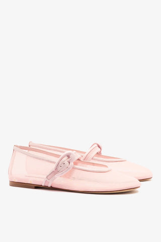 Sapatilha Verona Mesh Tela e Couro Rosa Womens - Shoes - Flats Larroudé