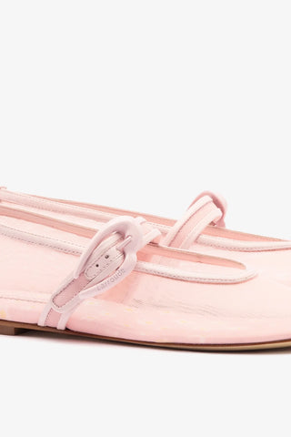 Sapatilha Verona Mesh Tela e Couro Rosa Womens - Shoes - Flats Larroudé