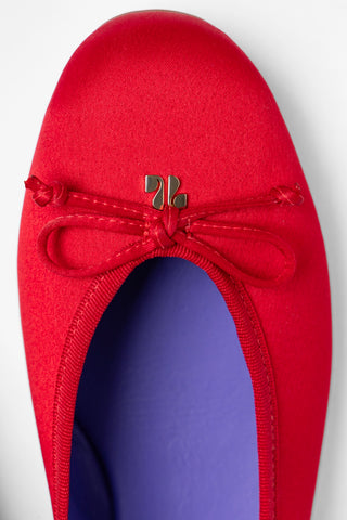 Sapatilha Pavlova Cetim Vermelho Ballet Larroudé
