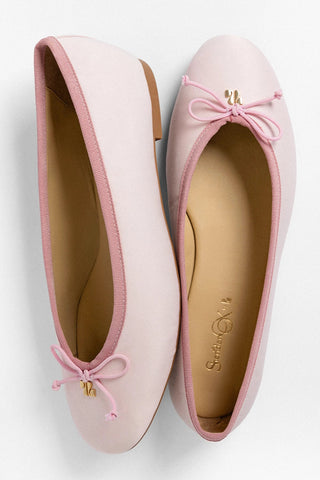 Sapatilha Pavlova Cetim Rosa Flat Sheridan Cox by Larroudé