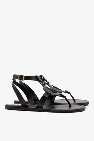 Sandália Flat Margherita Couro Preto
