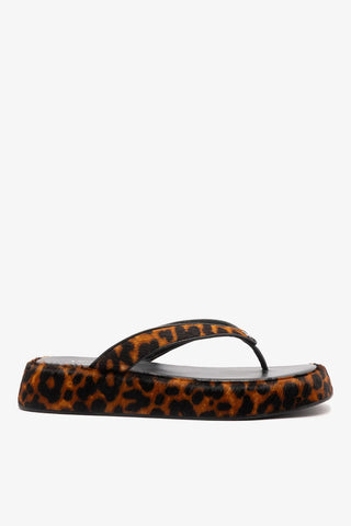 Sandália Roxy Couro Leopardo Sandal Larroudé