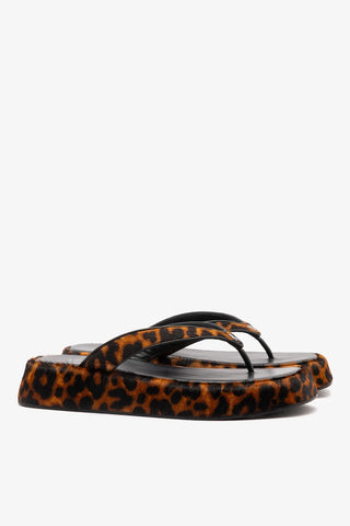 Sandália Roxy Couro Leopardo Sandal Larroudé