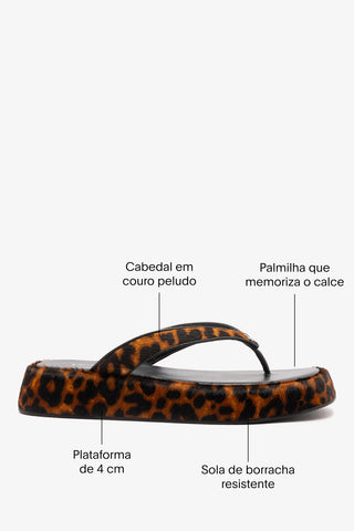 Sandália Roxy Couro Leopardo Sandal Larroudé
