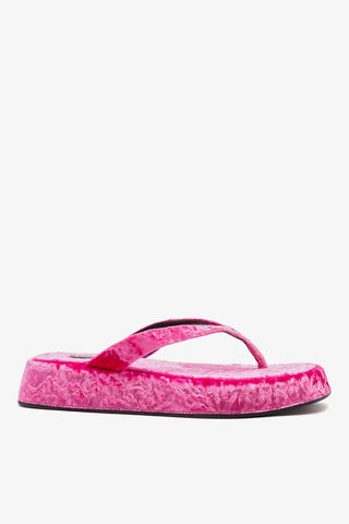 Sandália Roxy Veludo Rosa Sandal Larroudé
